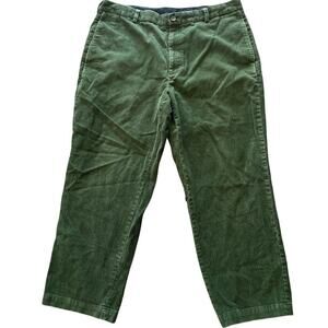 Brooks Brothers 346 Mens Corduroy Moss Green Chino Pants 40x30 Straight Leg Prep